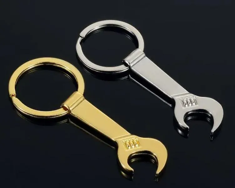 Tool Metal Wrench Spanner Lever Bottle Opener Key Chain Keyring Gift Silver Gold 2 Color ZZ