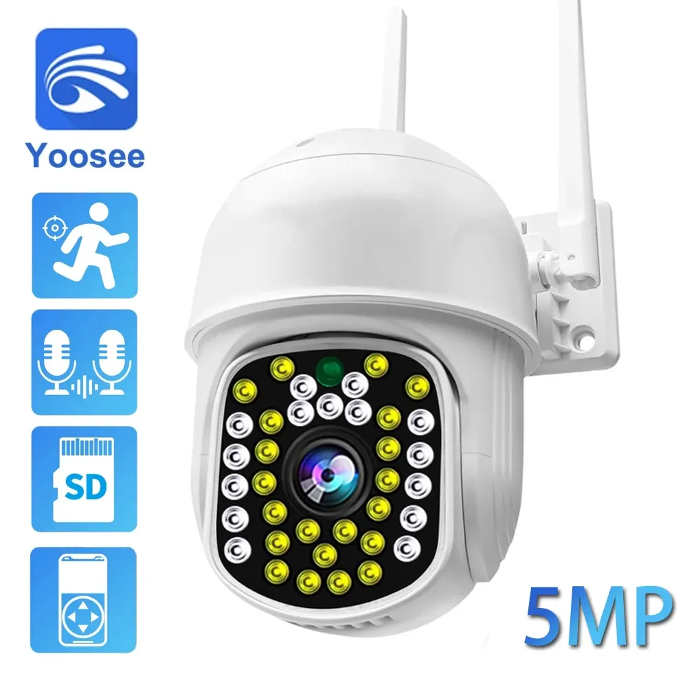 Câmeras yoosee 1080p 3mp 5mp wi -fi ptz câmera externa à prova d'água Câmera de segurança sem fio CCTV Humanóide rastreamento automático Visão noturna