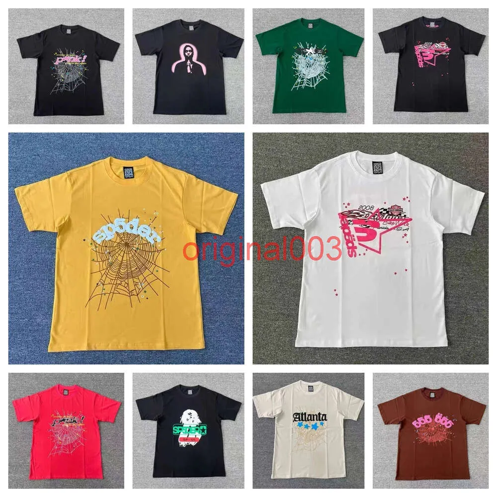 2024 SP5DER 5555 TEESデザイナーレッドスパイダーメンズTシャツYoung Thug Angel Tシャツ男性レディースTシャツ刺繍ファッションプリントストリート衣料品服WebパターンWeb XB