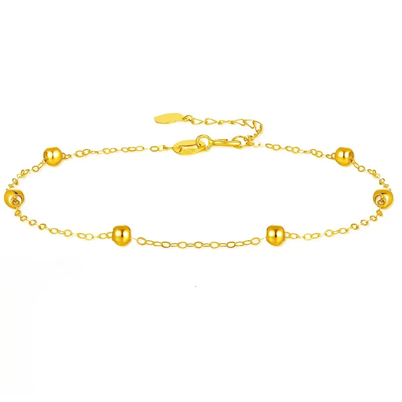 Nimf 18k gouden enkelband voor dames fijne sieraden echte au750 vaste ronde bal glijden puur verstelbare ketting luxe cadeau b511 240408