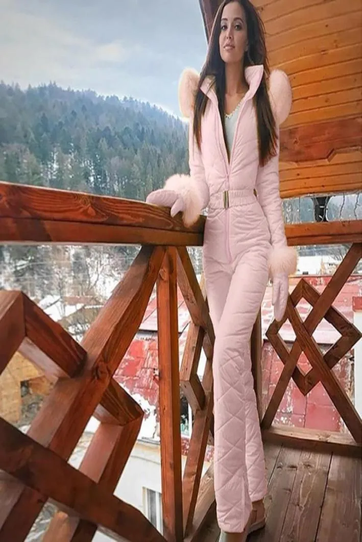 Ski -pakken vrouwen één stuk ski jumpsuit ademende snowboardjack pants sets bodysuits outdoor sneeuw zipper pak2621304