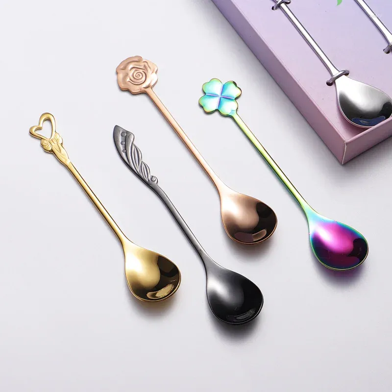 Coffee Scoops Silver Accessories Lepels Cafe Cucharas Drinkware Small Scoop Lepel Mini Tea Gold Tiny 304 Geschenken Girls