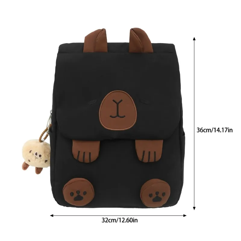 Sac à Dos Scolaire Kawaii Capybara - Nylon Léger Et Bretelles Réglables - Pour Enfants Et Cadeaux