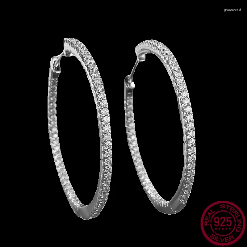 Stud oorbellen luxe grote 925 zilveren kunstmatige witte diamant ingelegd met hoge koolstof honderd da persoonlijkheid