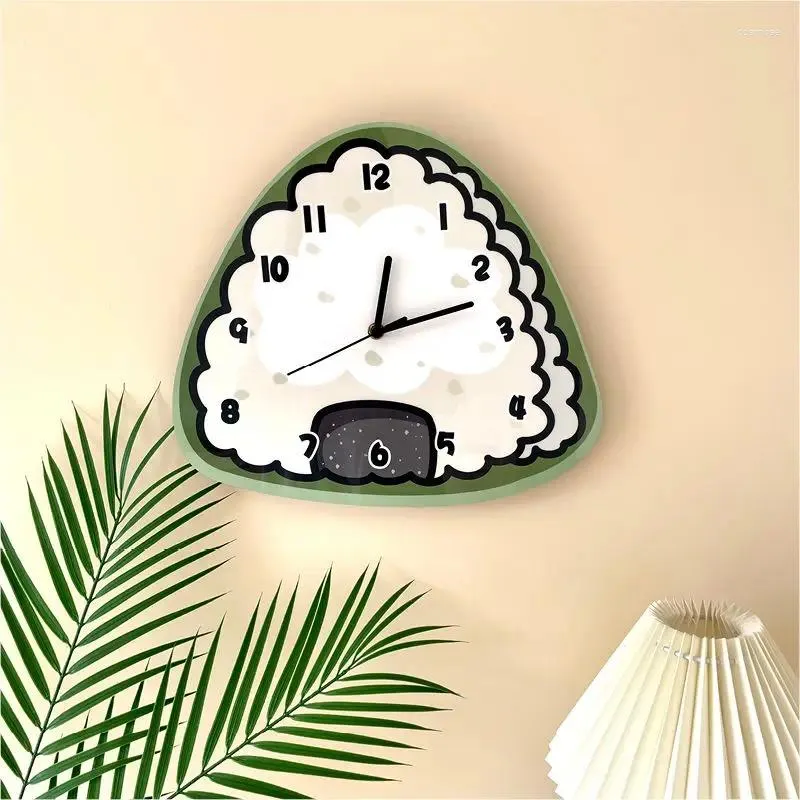 Wall Clocks Japanese Cartoon Rice And Vegetable Roll Creative Decoration Clock Restaurant Sushi Silent