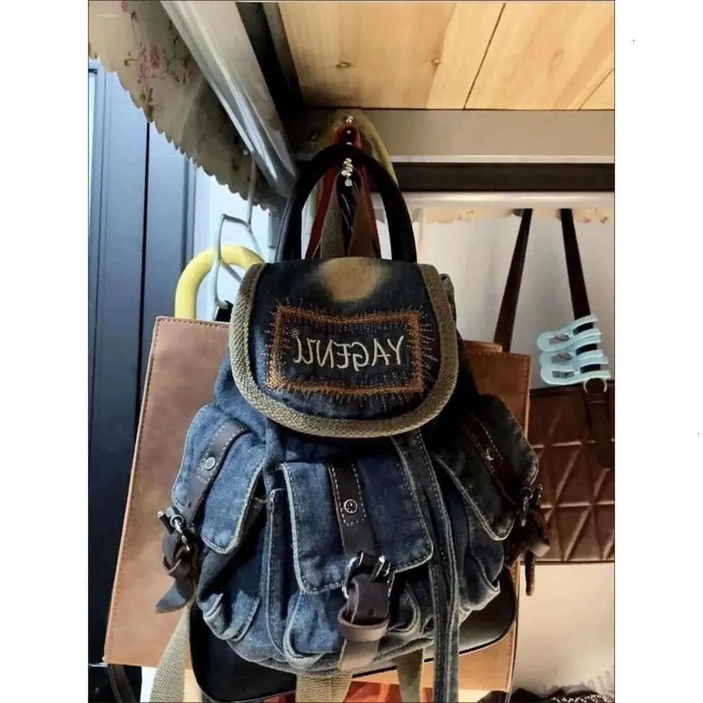 JIAERDI Vintage Denim Shoulder Bags Casual Retro... From  display picture 3