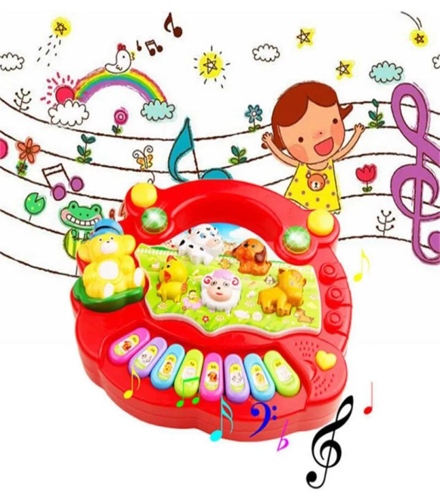 New Fashion Baby Kids Musical Piano Piano Animal Farm Toy Toy Toy Toy Thare Whole Retail Box 1458657