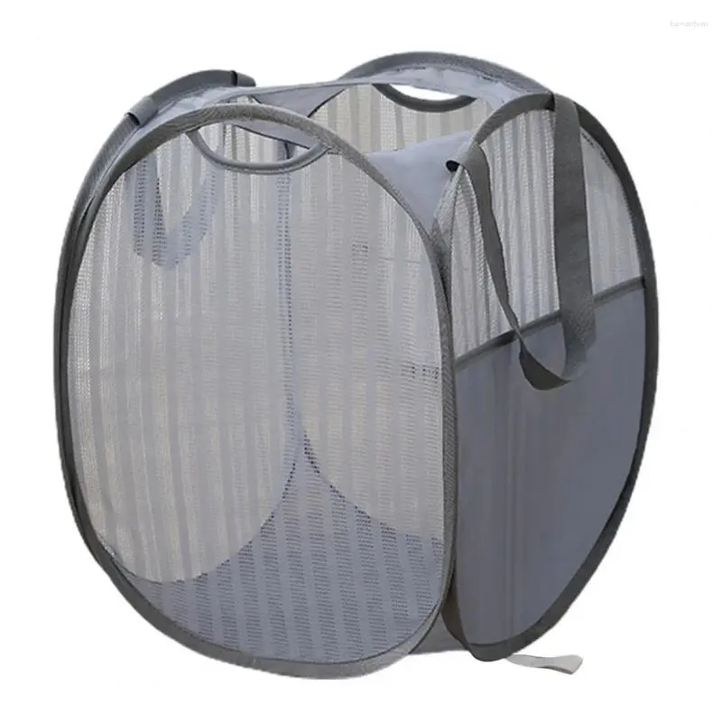 Sacs à linge Panier pliant Panier de panier en maille respirant Storage pour les vêtements sales pliables Léger Idéal Home