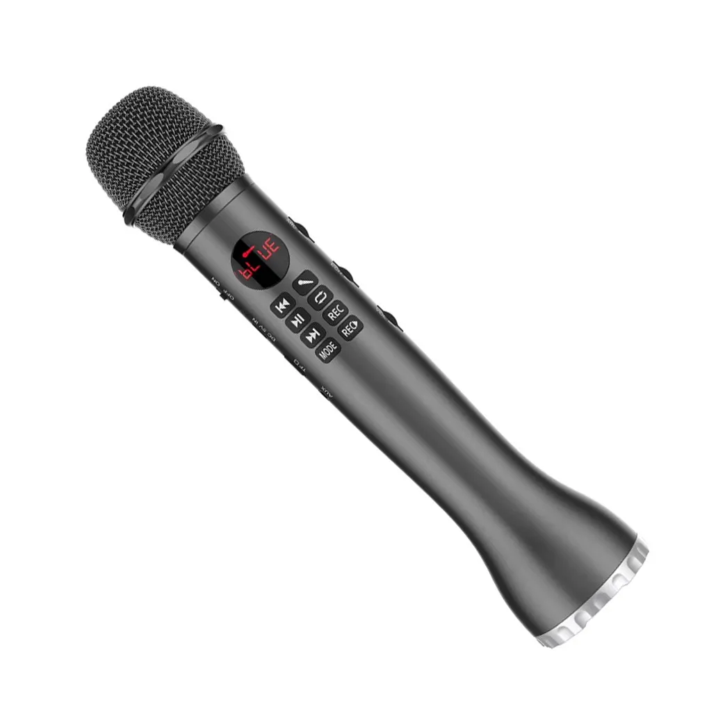 Microfoons L598 USB K Song Microfoon TF -kaartfunctie Wireless Karaoke luidspreker Ruisreductie Zangrecorder MIC RED