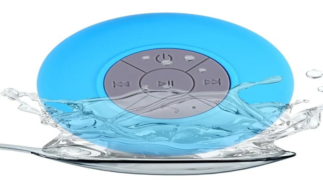 Haut-parleurs de dent bleu sans fil étanche Bluetooth en haut-parleur de douche colorée BTS06 IPX7 avec aspiration de douche de salle de bain pour iPhone 9262261