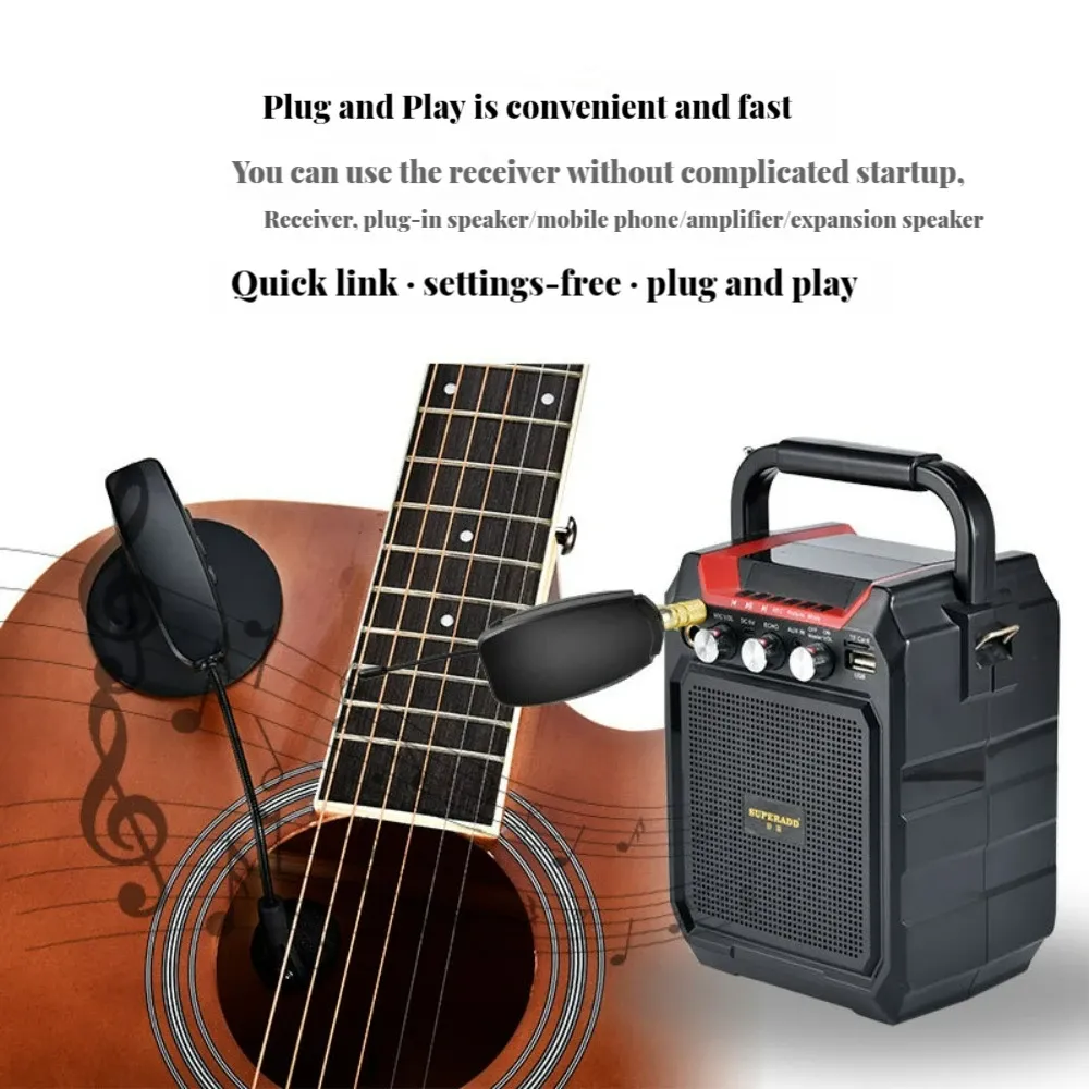 Microphones UHF sans fil microphone récepteur récepteur émetteur instrument de musique microphone scénile performance audio pour violon de guitare