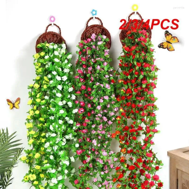 Decoratieve bloemen 2/3/4PCS Bruiloft Decor Realistische elegante nepbloem slingertrendy Thuis Vine veelzijdige prachtige voortreffelijke duurzame tuin