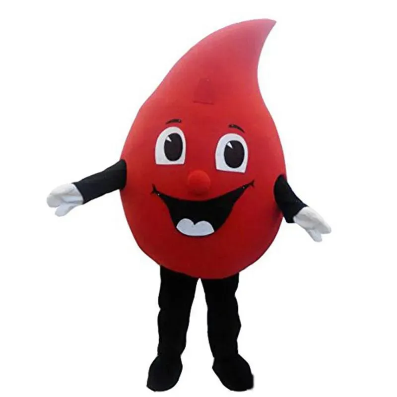 2024 Discount Factory Vente spéciale Rouge personnalisée Drop de mascotte de sang Costume Cartoon Fancy Dishing