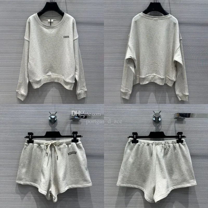 Femmes shorts décontractés Sweatshirts Set Letter