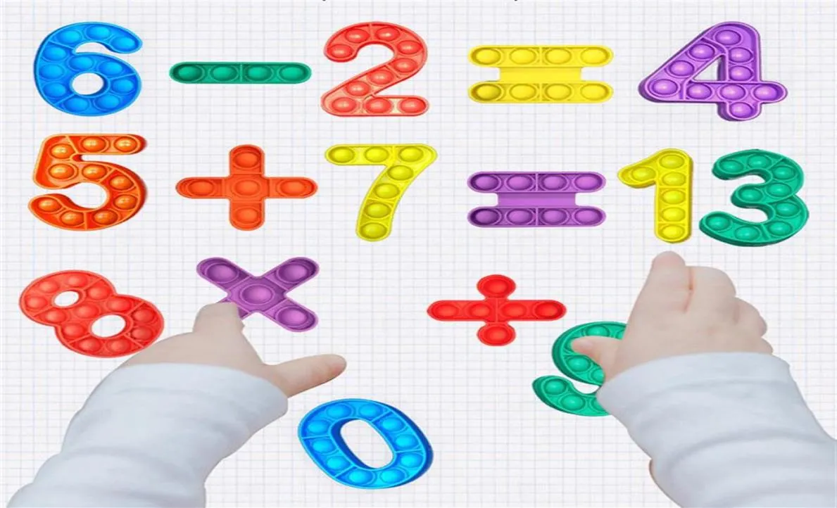 Numéro 09 Symbole numérique Push Bubble Autisme fidgets Toys Antistress Soft Sensory Cadeaux réutilisables Stress Toy Stress Relievera3551318