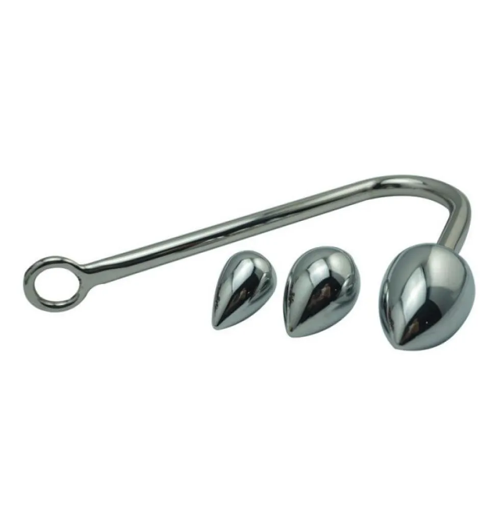 Sostituibile tre palline metal ganci anali spine cinghia sui giocattoli sessuali per gancio di corda di coppia con stimolazione dell'ano8777420