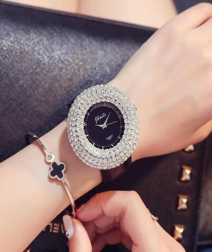Montre-bracelets 2021 Fashion Women039s Watch Luxury Top Brand Gorgeous Dames Diamond Westes Strap en cuir Clock Montre8444755