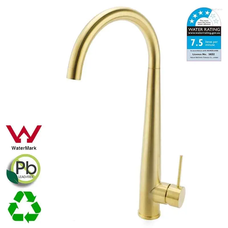 Robinets de cuisine kylins en métal brossé Gold Taps Gourmet Faucet Accessoires Rouais des douches pour l'évier Korea Type