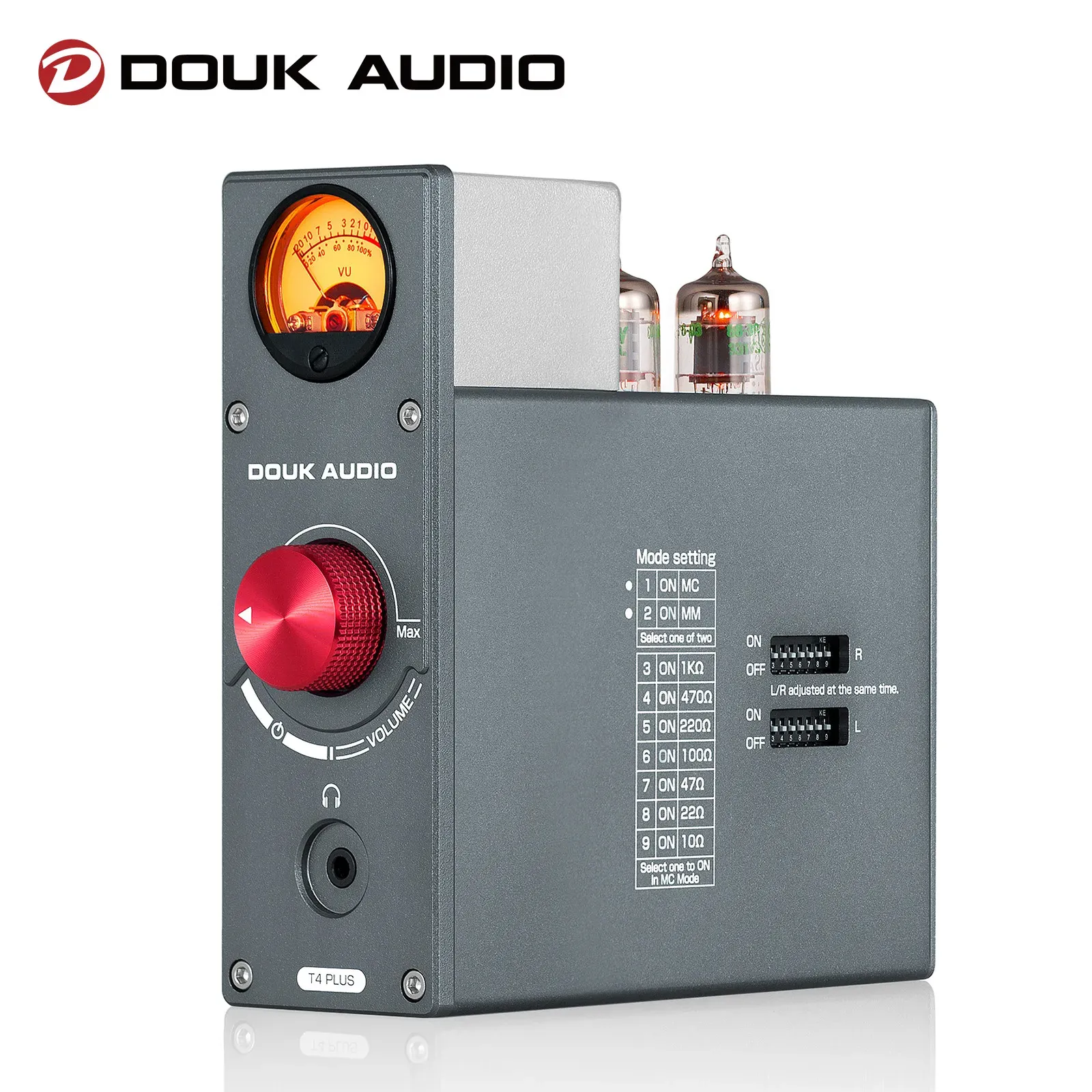 Amplifikatör Douk Audio 5654 Vakum Tüp Fono Stage Preamp Ev Turntables Kulaklık AMP W/VU Metre Stereo Ses Preamp/MP3/Telefon