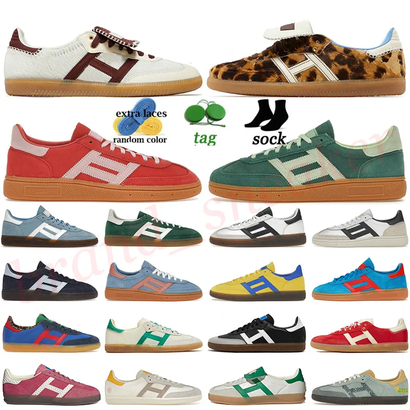 2024 Originals OG Wales Bonner Vegan Indoor Handball Spezial Shoes Designer Mens Womens Pony Leopard Classic Monograms Collegiate Gum Sneakers Trainers Storlek 45