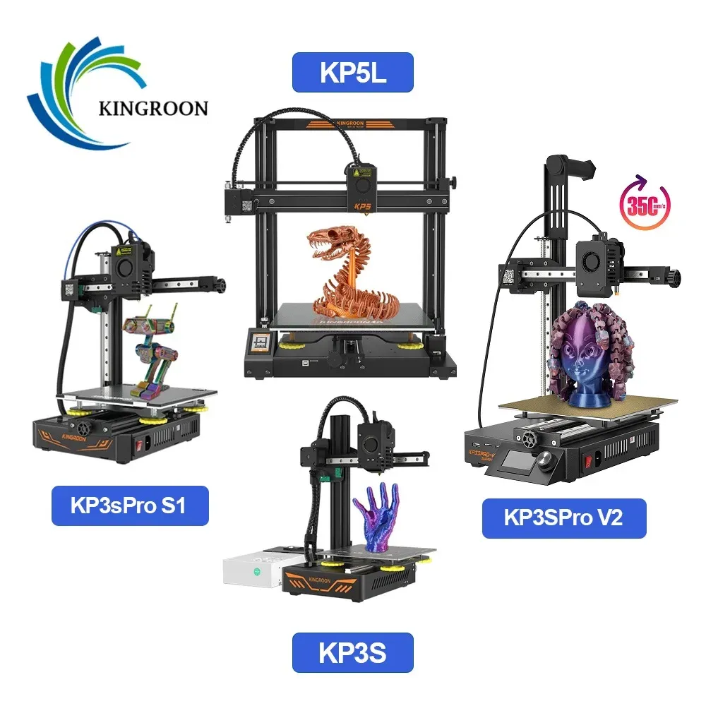 Moderbrädor Kingroon 3D -skrivare KP3S KP3S PRO/ S1/ V2 KP5L -kit Fast Assembly High Precision Printing Linear Guide Rail FDM Impresora 3D