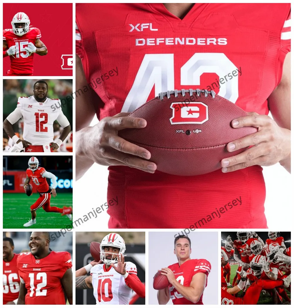 Custom DC Defenders Futebol Jersey 2024 12 Cardale Jones 4 Eli Rogers 19 Malachi Dupre 20 Olsen