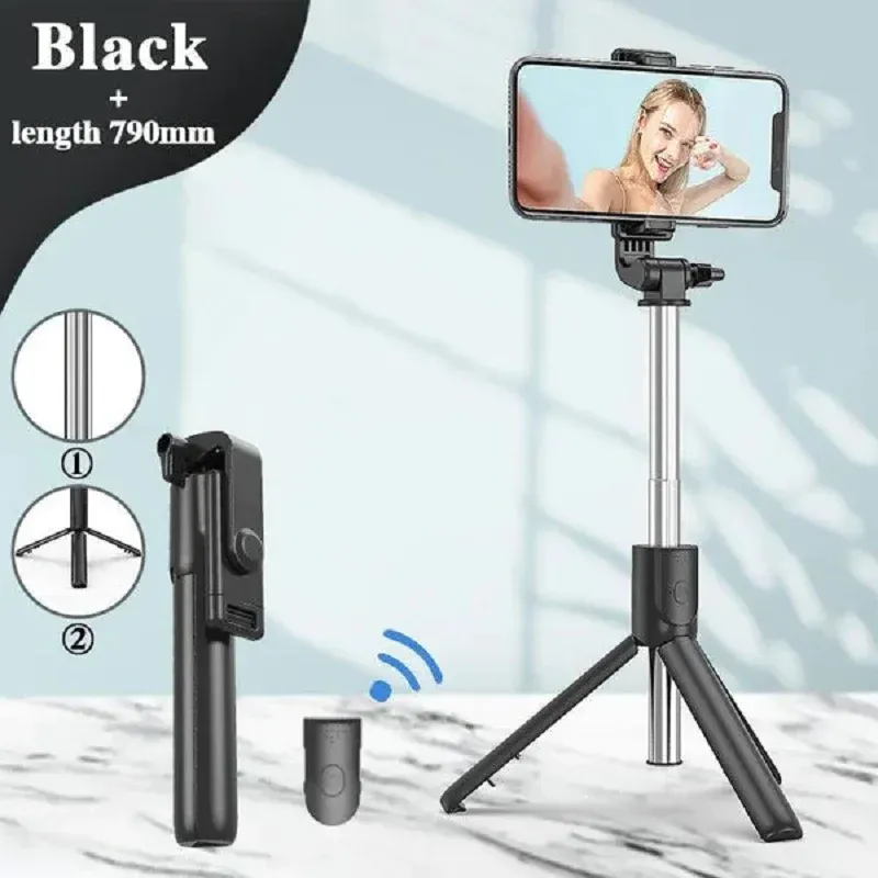 Sticks 6 en 1 Bluetooth Selfie Stick Trépied Téléphone mobile Selftimer Beauty Fill Light Courte vidéo Live Desktop Trépied Long