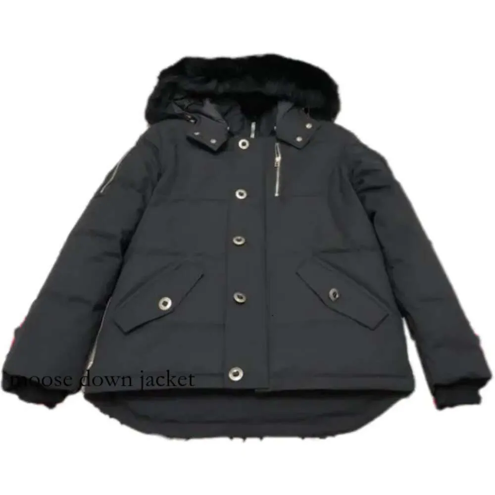 Moose Canada Men's Jacket Knuckles Jacket Coats High Real Mens Canadian Men 06 Style and Black Fur White Duck Down 888