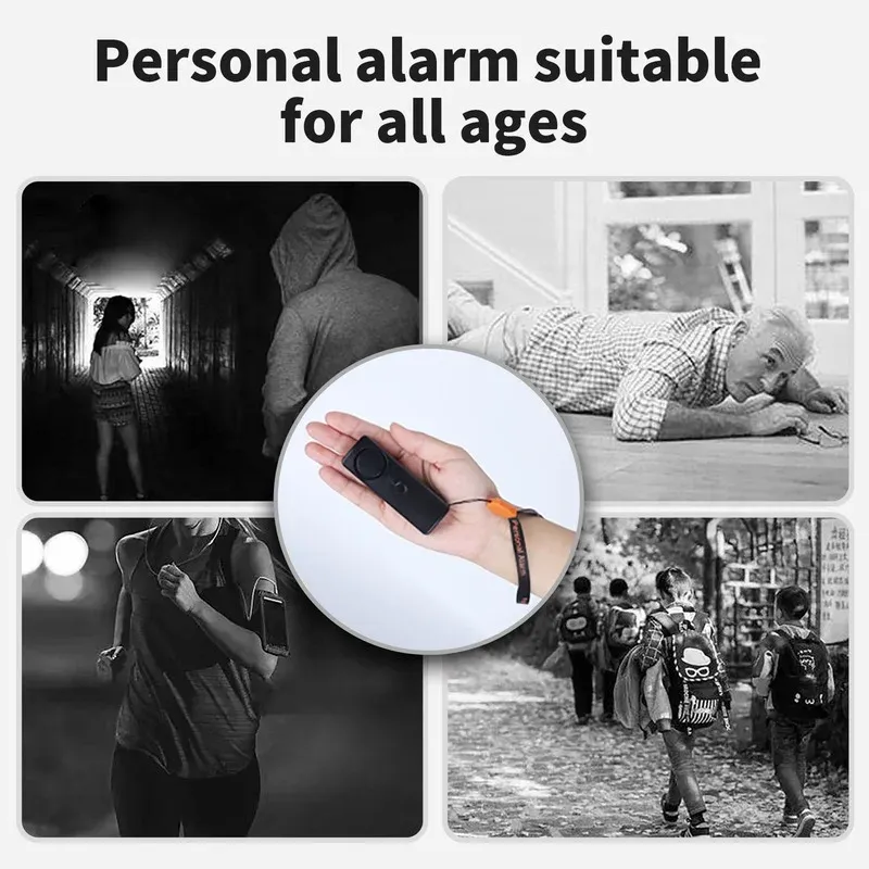 Alarme d'autodéfense 120 dB Sécurité Protéger l'alerte Scream Loud Alarme d'urgence Keychain Sécurité personnelle pour les femmes enfants âgés - pour les femmes auto-défense