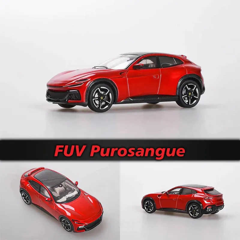 面白い1 64 F SUV FUV Purosangue Rosso Corsa Grigio Diecast Diorama Car Model Collectionミニチュアトイ240329