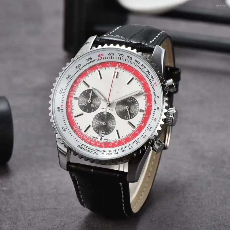 Нарученные часы мужской высококачественный бренд кожаный ремешок с кодом подержания