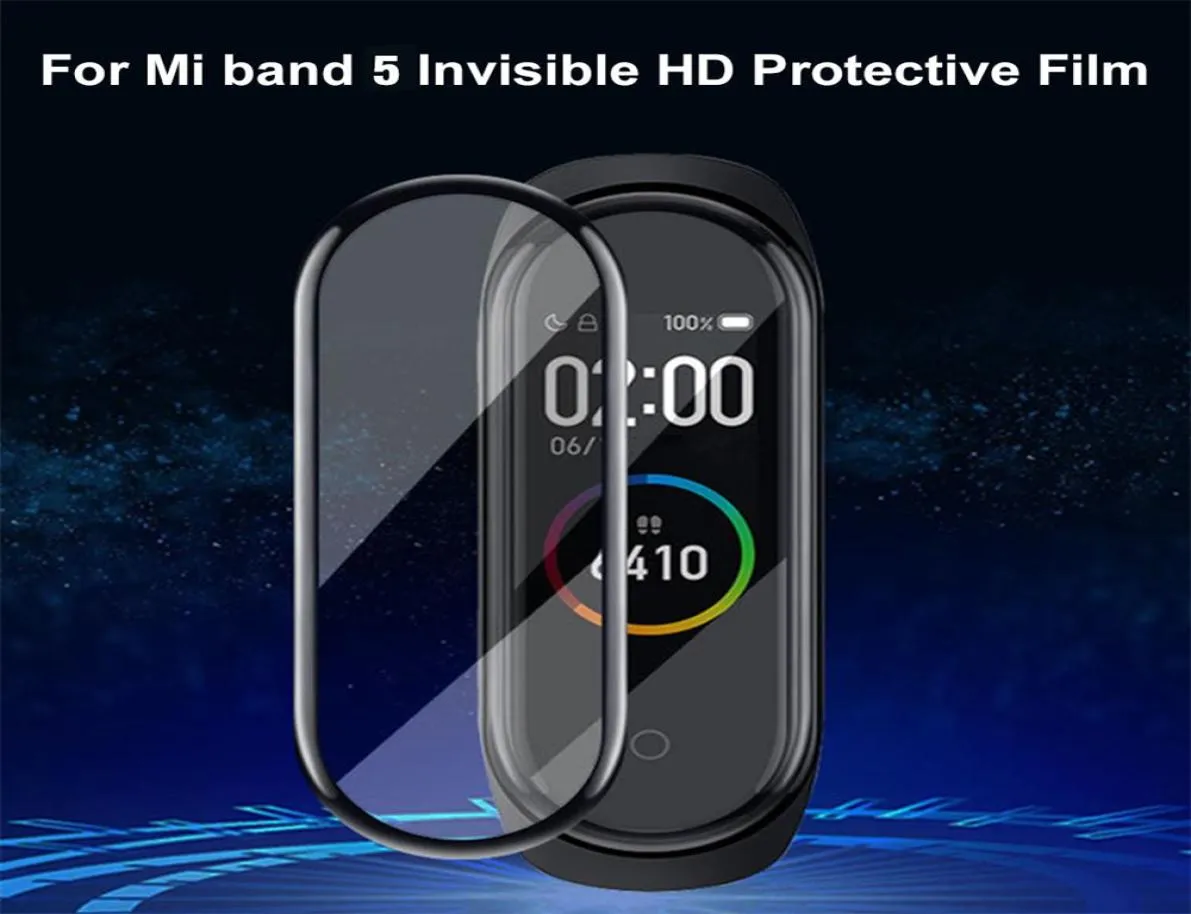 حامي الشاشة ثلاثي الأبعاد لـ Xiaomi Mi Band 5 Film Mi Band5 Smart Watch Miband Full Soft Soft Protection Glass Xiaomi Miband5 Film6885085