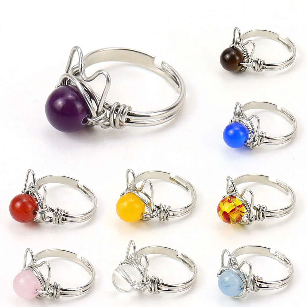 Nouvelle arrivée personnalisée à la main enveloppée d'origine d'origine Agate Cat anneau femelle Femelle Rings Bijoux en gros bijoux en gros bijoux Bijoux en gros