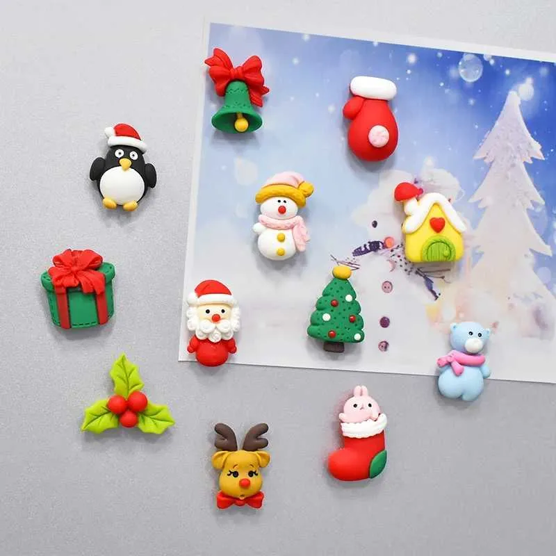 12 Creative Christmas Fridge Magnets, Cartoon Santa Claus Magnetic ...