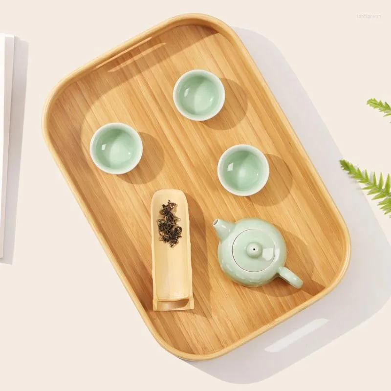 Tee Tabletts Natural Bambusschale Haushalt rechteckiger Teller einfach