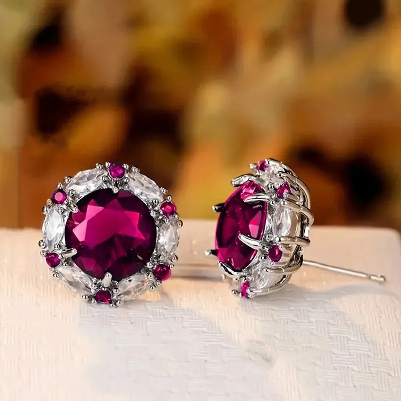 Klassiske safirkrystalløredobber i 925 sterling sølv_voghion.com