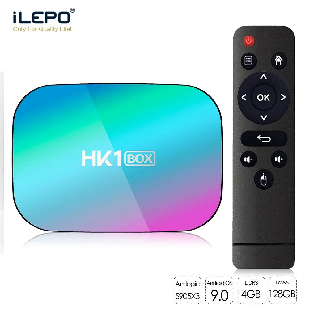 Box HK1 Box 8K 4GB 128 GB TV Box Amlogic S905x3 Smart TV Box Android 9.0 1000m Dual Wi -Fi 1080p 4K Set Top Box HK1 Box Media Player