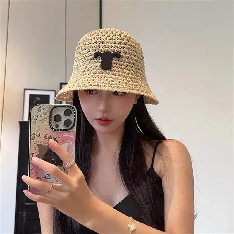 Womens Bucket Hat Designer Straw Hat Hat Sun