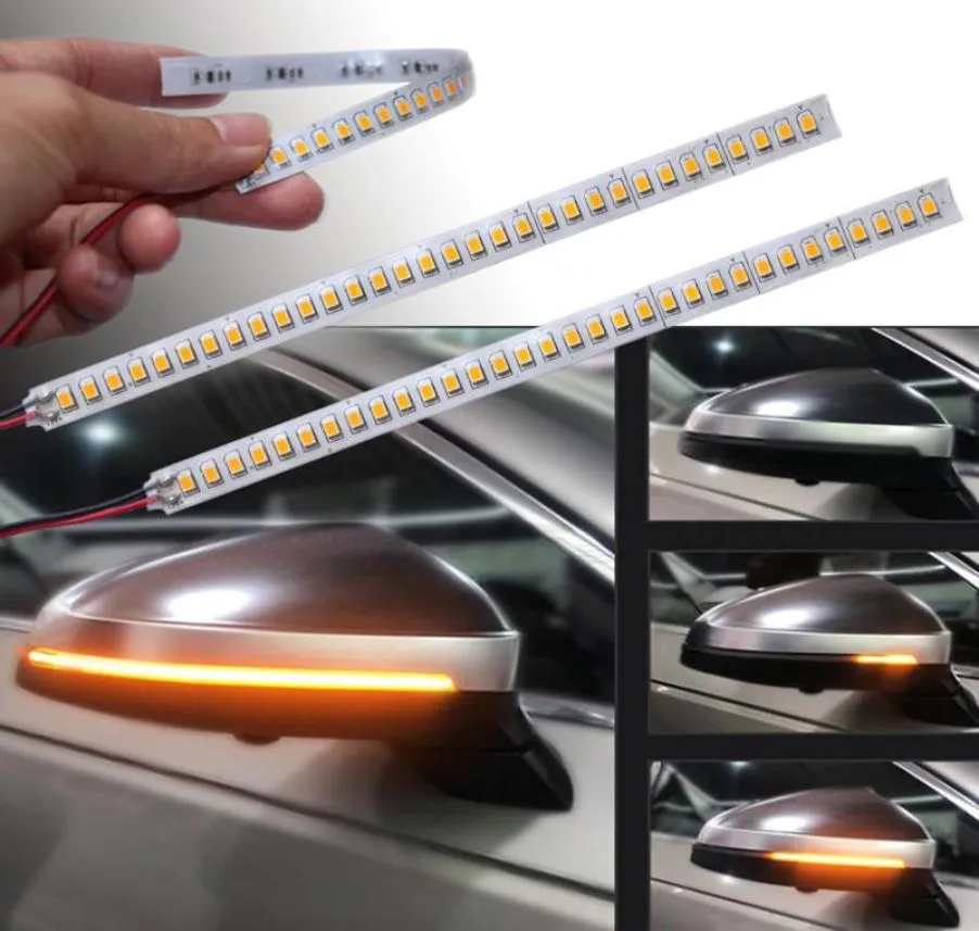 2832 LED AVERTISSEMENT SIGNAL SIGNALERS Stickers Dynamic Mirror latéral séquentiel allume les éclairages clignotants Amber Interiorexternal3871121