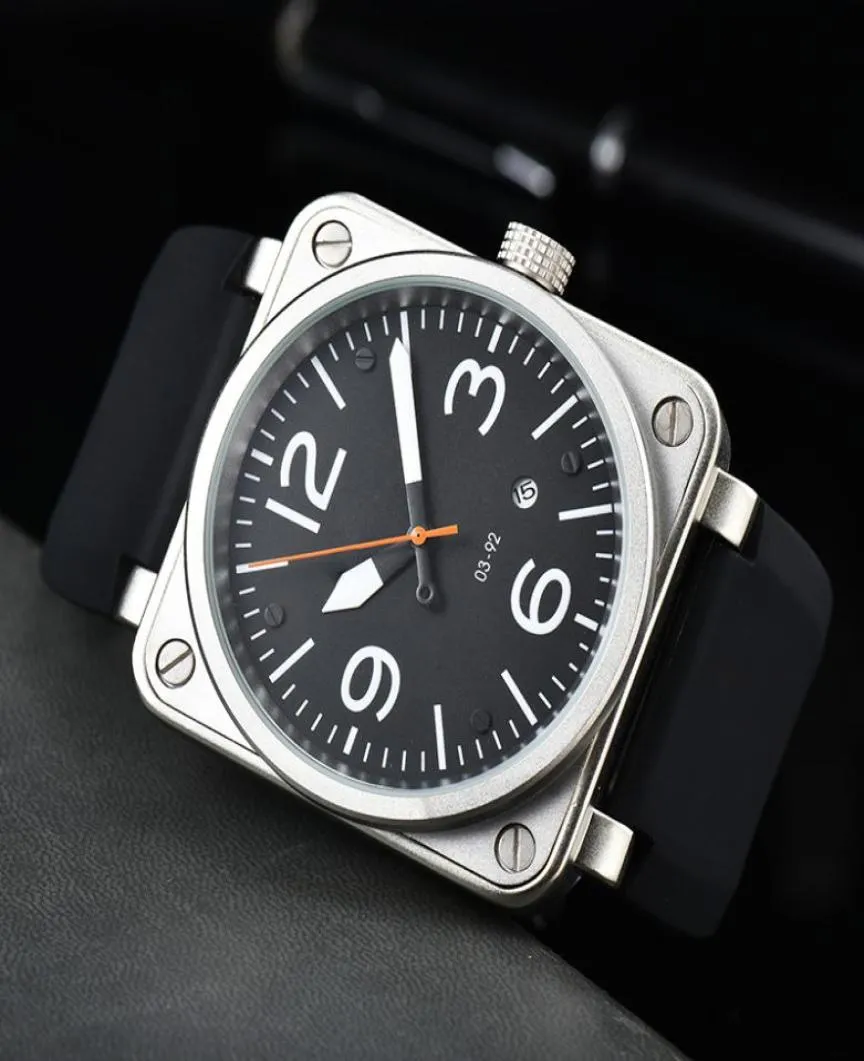 2023 Neue Armbanduhren Männer Automatische mechanische Uhr Bellbraun Leder Black Ross Gummi -Armbanduhren Geschenk2945935