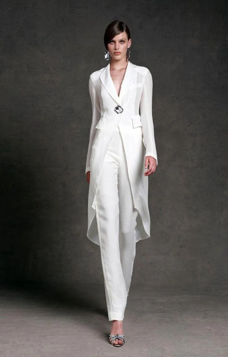 Elegante madre della madre della sposa per pantalone per la festa di nozze Chiffon Long Jacket Woman abiti da sera abiti personalizzati Blazer S4973041