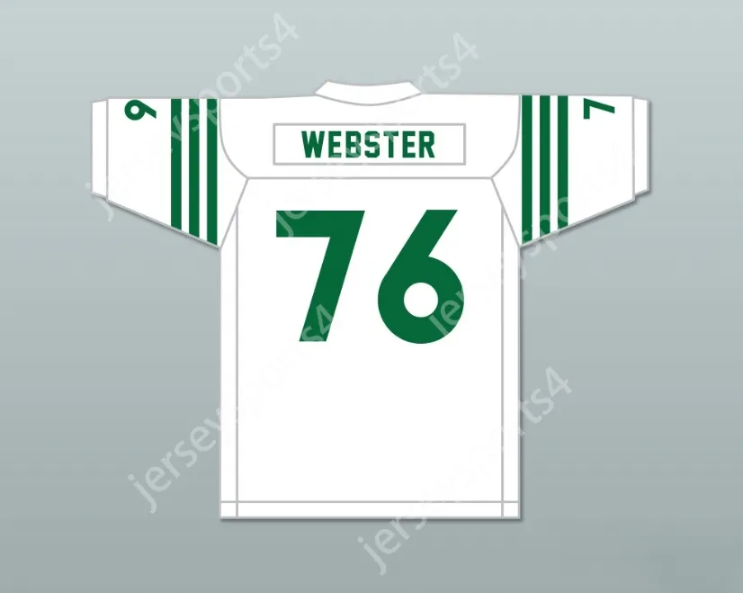 Anpassat namnnummer Mike Webster 76 Rhinelander High School Hodags White Football Jersey 1 Top Stitched S-6XL