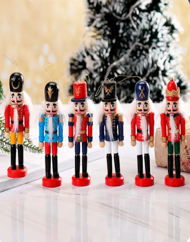 1 ensemble du dernier modèle 6 décorations de Noël de Noël noix de noix de soldat en bois 12cm de soldat en étain7134318