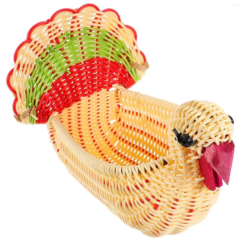 Dinnerware Sets Fruit Basket Storage Baskets Imitation Rattan Woven Bread Container Household Tray