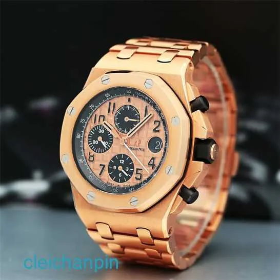 Highend AP Wrist Watch Royal Oak Offshore Series Box Certificat Automatic Machinery Rose Gold Mens Watch 26470OR