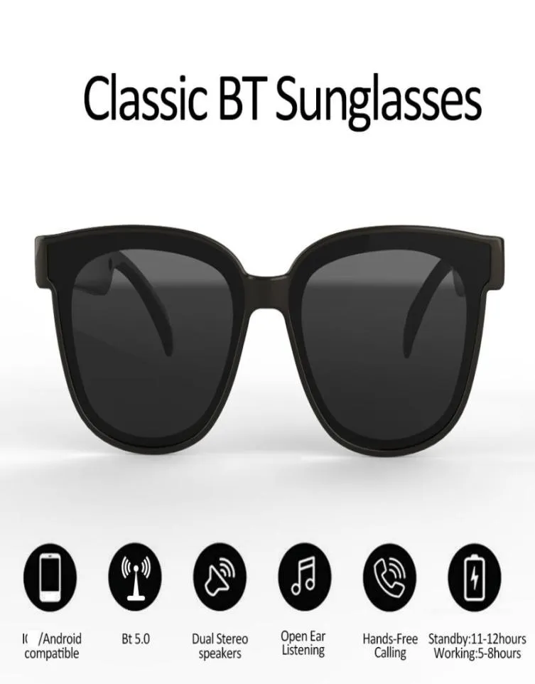 Las gafas de sol Bluetooth con tecnología de oreja abierta hacen que las manos disfruten del DOM de los auriculares Bluetooth de las llamadas móviles inalámbricas y 4485797