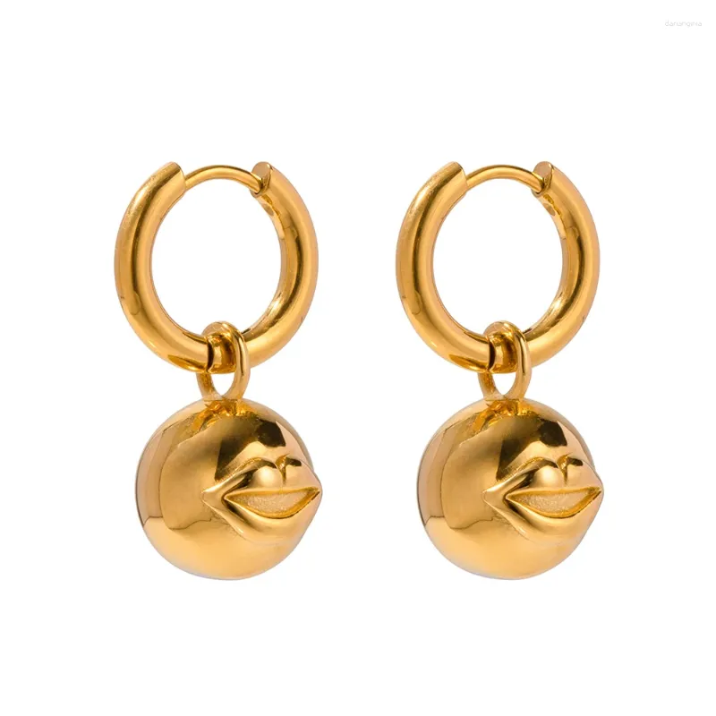 Boucles d'oreilles en peluche Néfaire 18k Gold PVD Plaqué tendance en acier inoxydable Ball Ball Romantic Charm Bijoux pour les femmes Gift