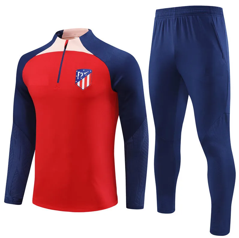 24 25 Atletico Madrids Red Tracksuit Soccer Training Suit Kit 23 24 Griezmann Männer und Kinder Fußball Tracks -Auflagen Sportswear Chandal Futbol Survetement