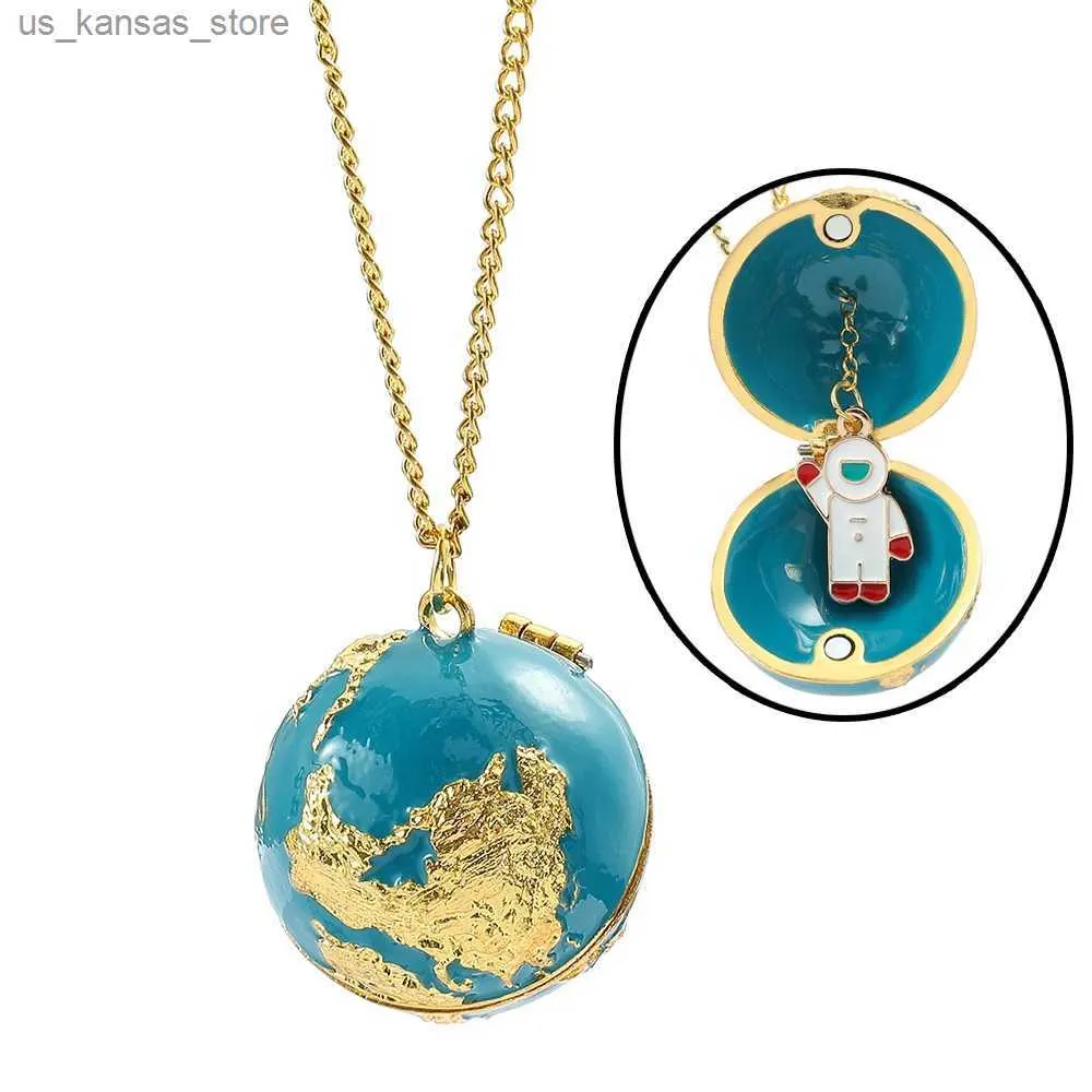 Pendant Necklaces Spaceman Pendant Necklace Astronaut Creative Couple Necklaces For Women Men Friendship Jewelry Lovers Gift240408GSK5