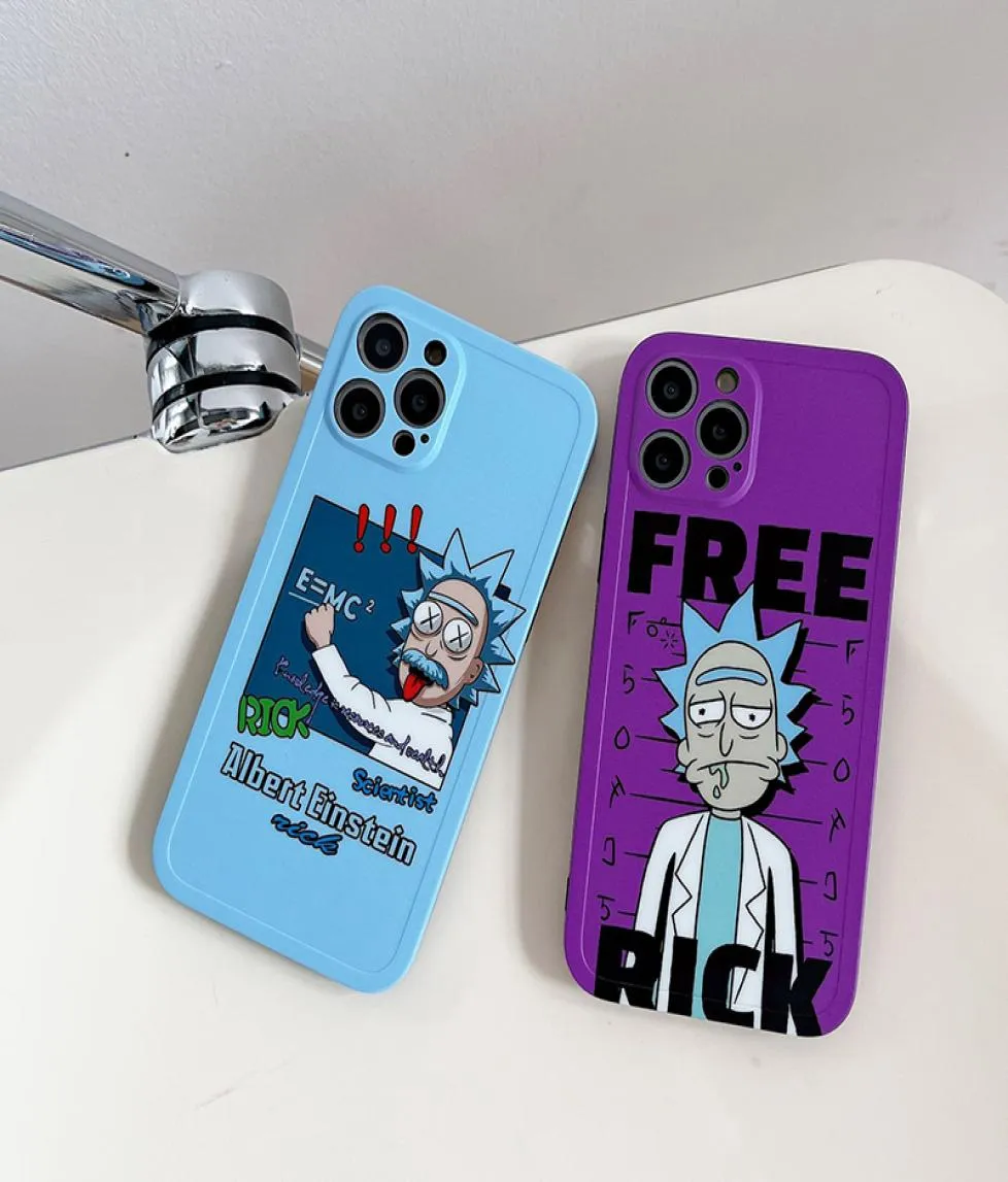 Rick Cartoon Blue Purple Case Couverture pour l'iPhone 6S plus 11 8 13 XR SE2 12 MAX MINI PRO X 6 XS 76052364